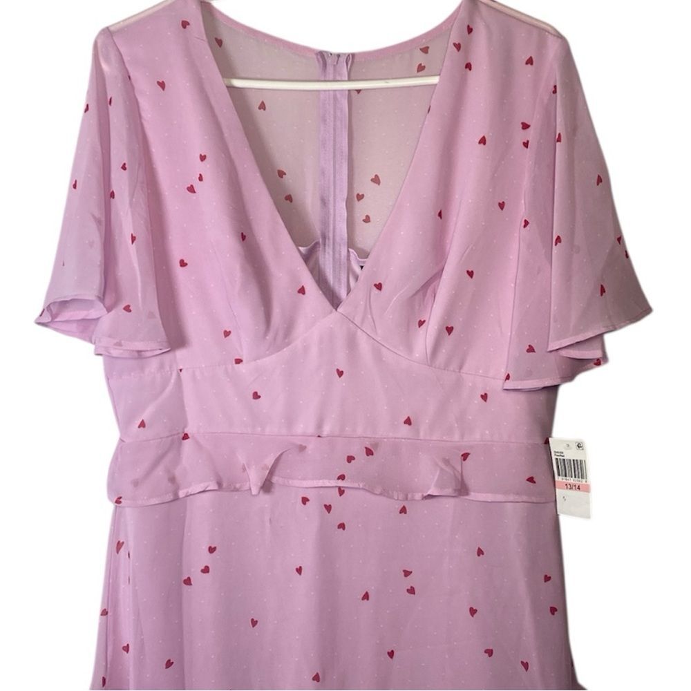 B Darlin Lavender Heart Print Mini Dress